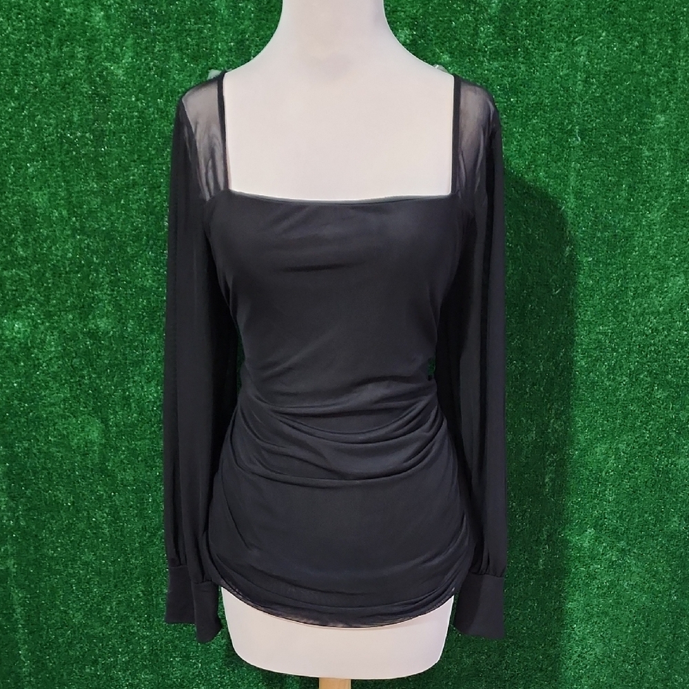 Chic Black Long Sleeve Women's Blouse